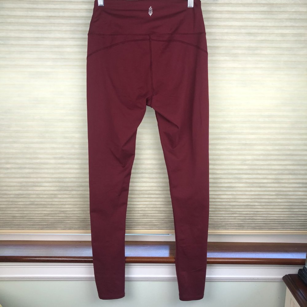 Free People Movement Good Times Ultra High Rise Extra Ling Maroon Leggings Yoga - Picture 4 of 14